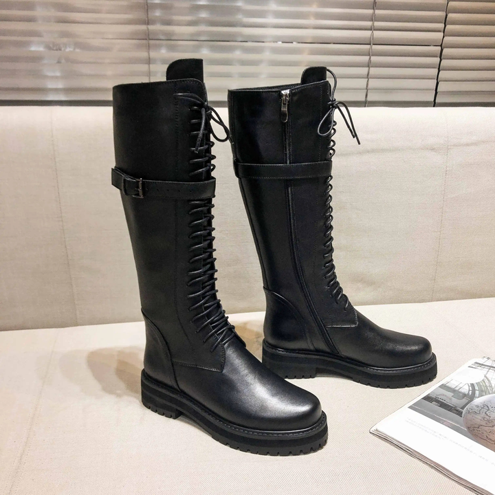winter long boots color black size 9 for women