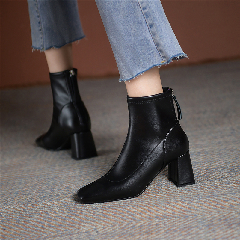 square heel boots color beige size 8 for women