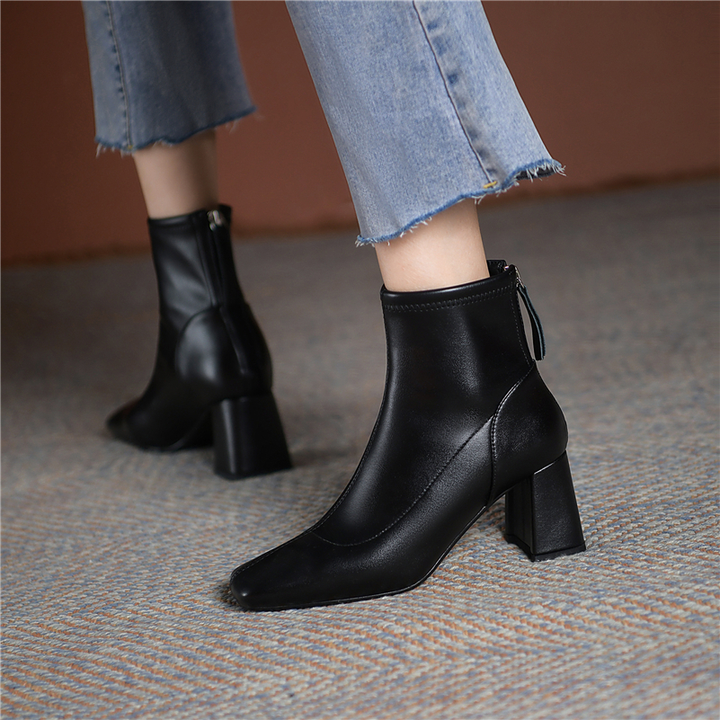 square heel boots color beige size 8 for women