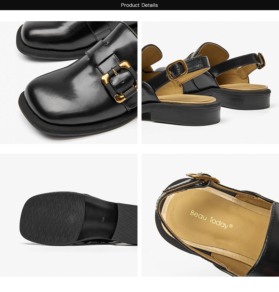 square heel sandals color black size 7 for women