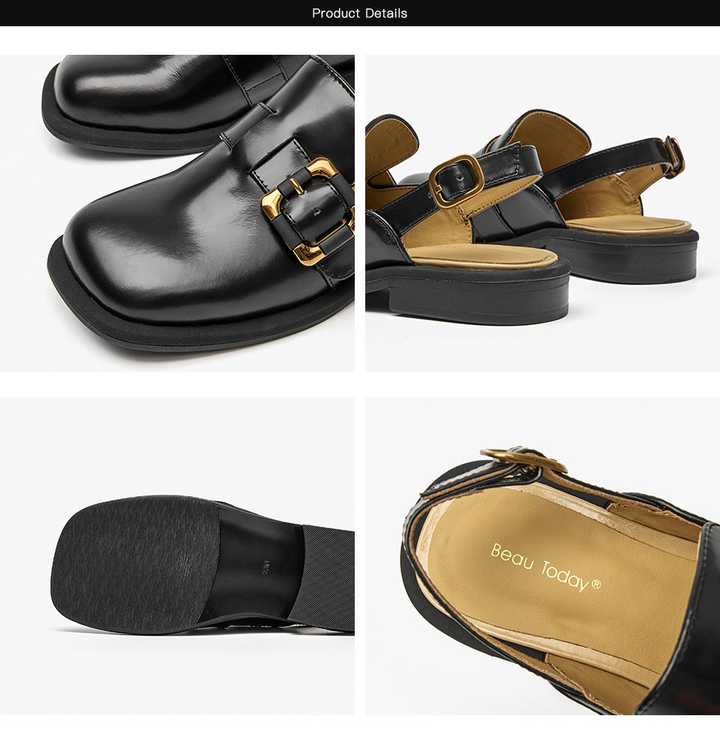 square heel sandals color black size 7 for women
