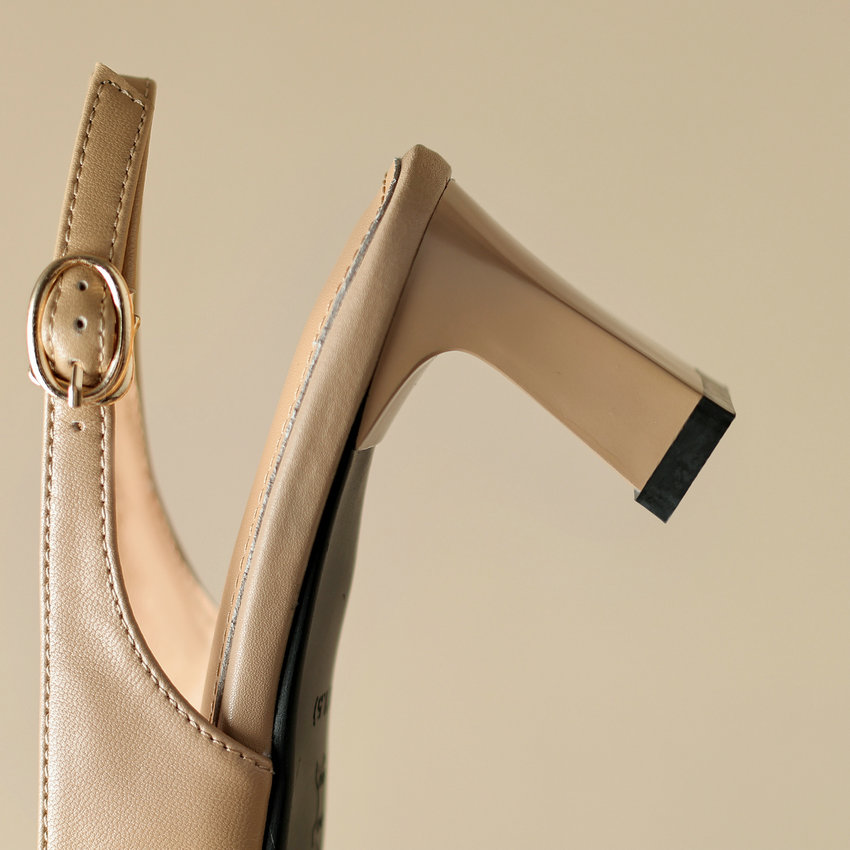 square heel pumps color apricot size 9.5 for women