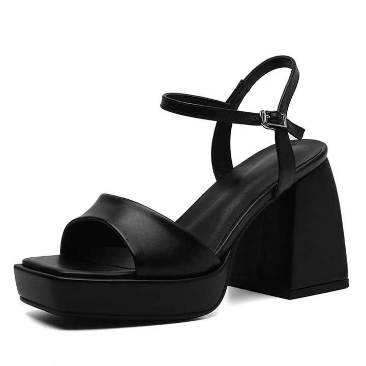 platform sandals color black size 5 for women