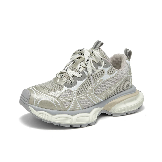 breathable sneakers color gold size 5.5 for women