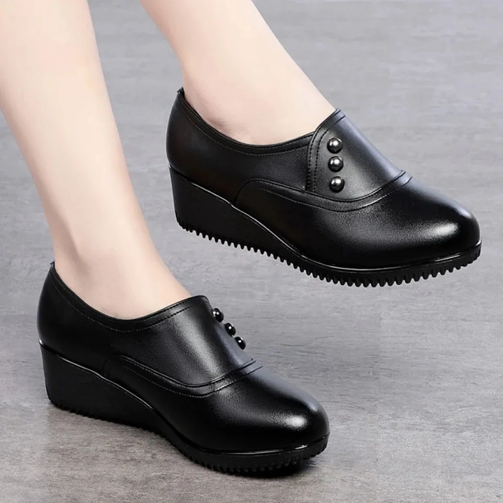 wedges platform shoes color black size 6 for women