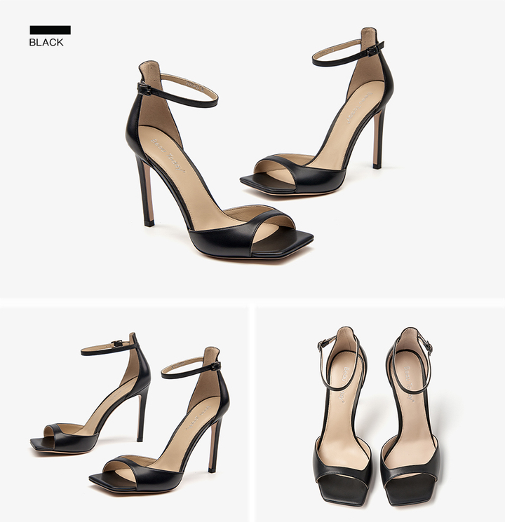 open toe sandals color black size 7.5 for women