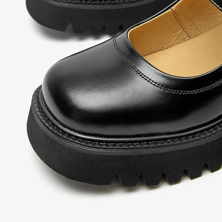 round toe platform shoes color black size 7 for women