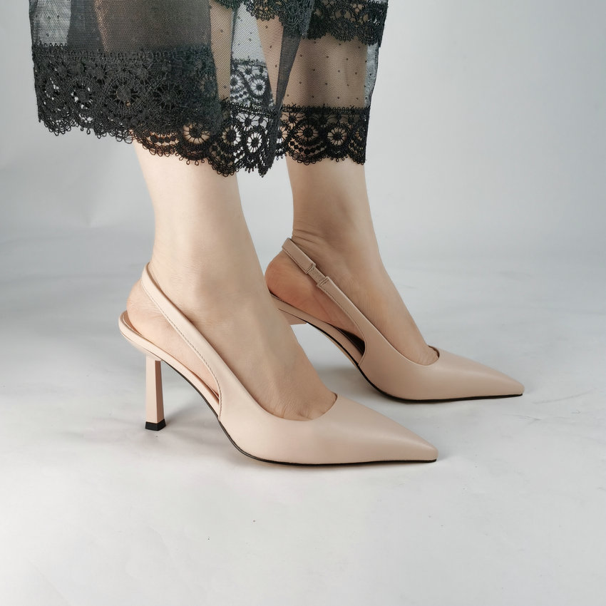 thin high pumps shoes color apricot size 8.5 for women