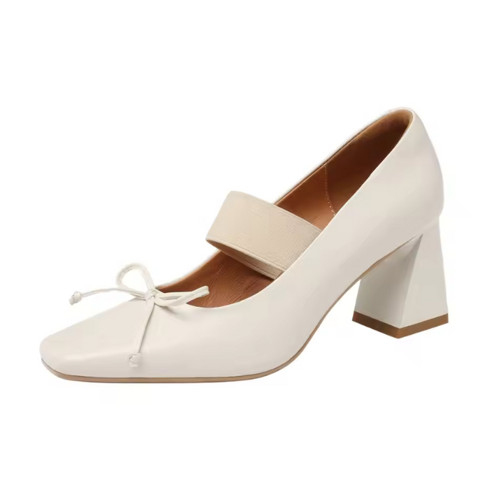 leather pumps color beige size 5.5 for women