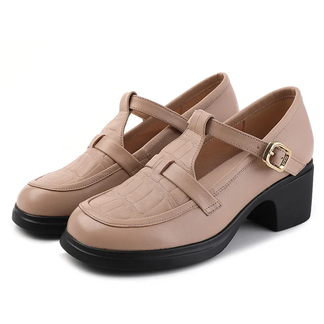 square heel pumps color apricot size 4.5 for women