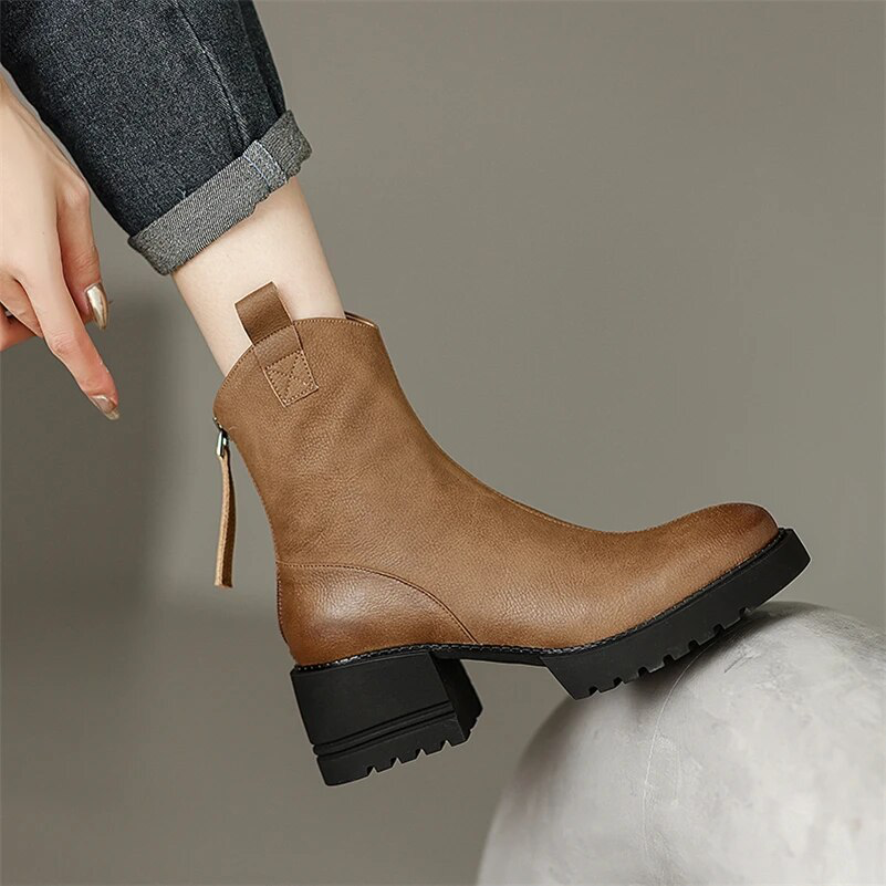 platform boots color brown size 8 for women