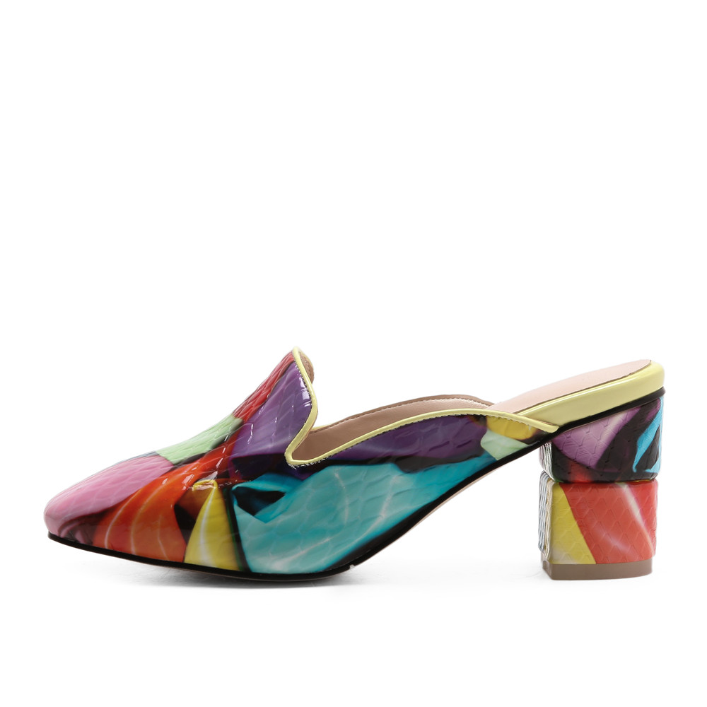 leather mules multi color size 7 for women