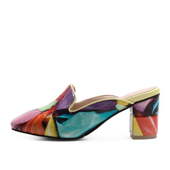 leather mules multi color size 7 for women