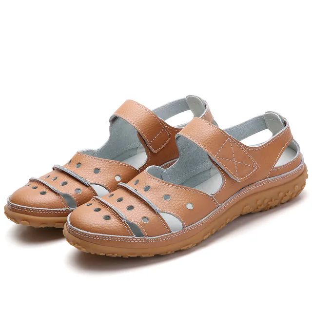 flats sandals color brown size 5.5 for women