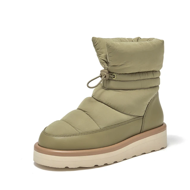 leather winter boots color green size 7 for women 