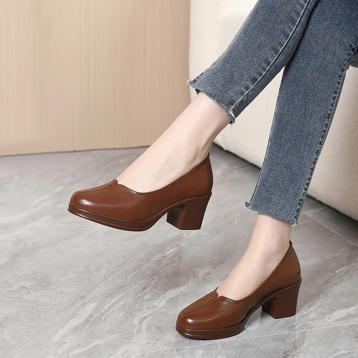 platform pumps shoes color brown size 9 for women