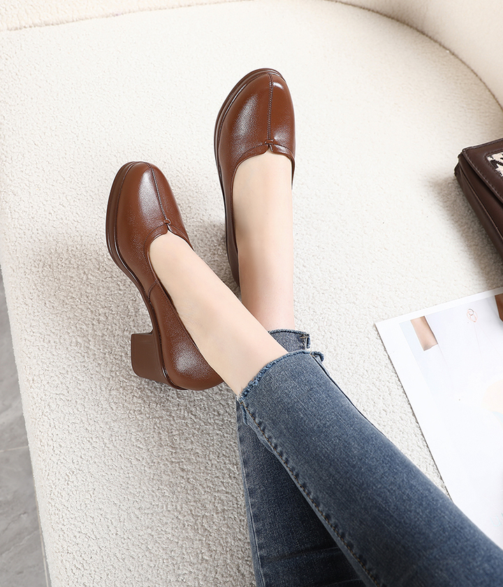 comfortable pumps shoes color brown size 9 for women