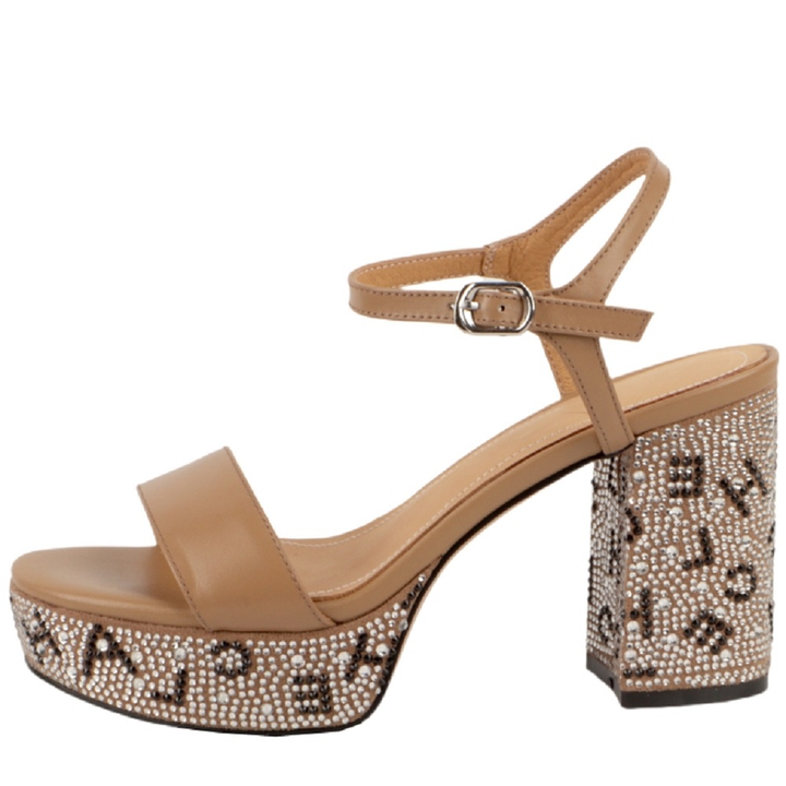 square heel sandals color apricot size 5 for women
