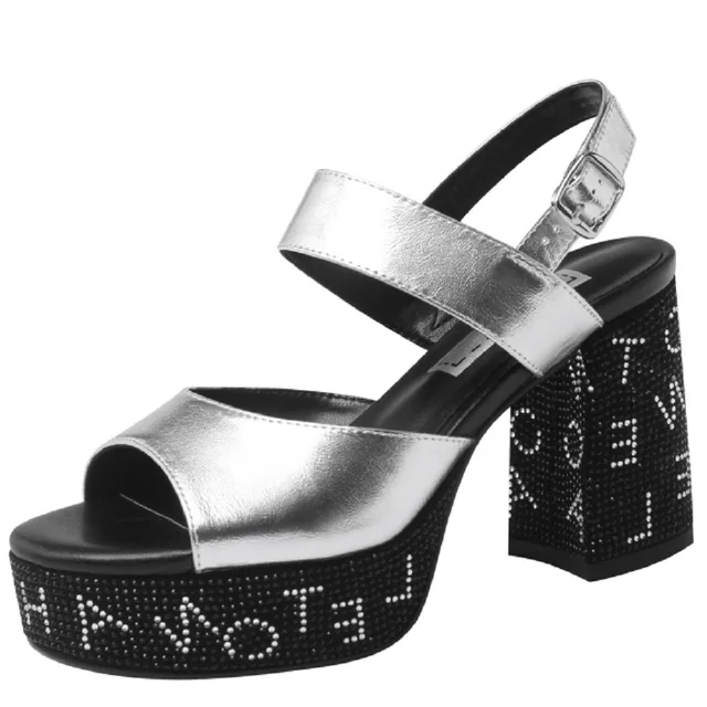 platform sandals color silver size 6 for women