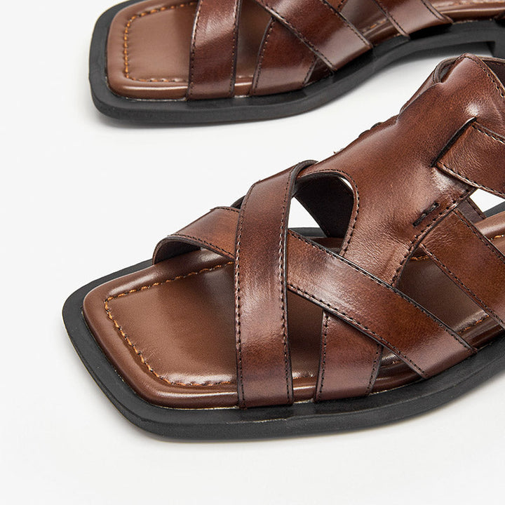 high quality sandals color coffee size 6 for women