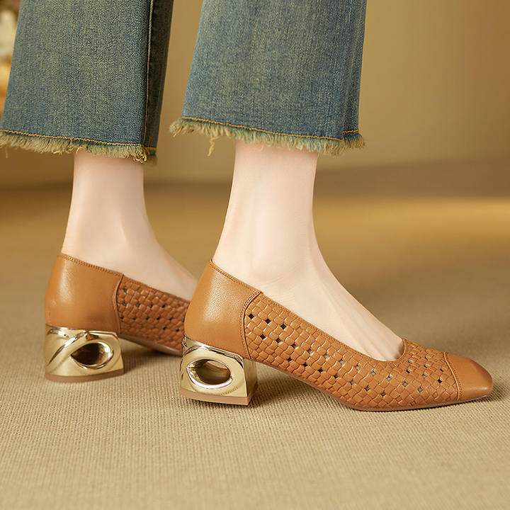 spring pumps color caramel size 6 for women
