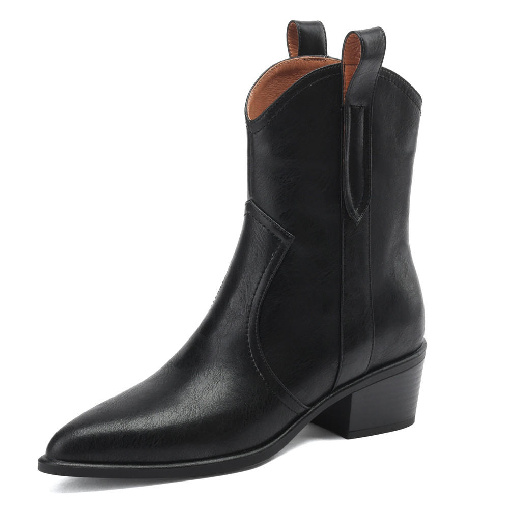 leather boots color black size 7.5 for women