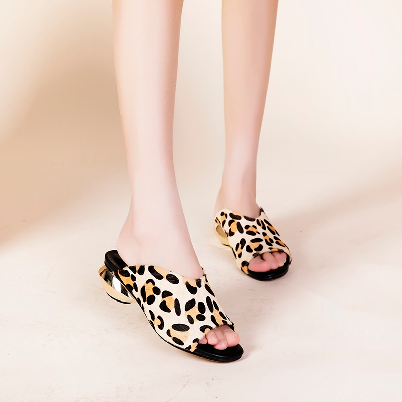 open toe mule color brown size 7 for women