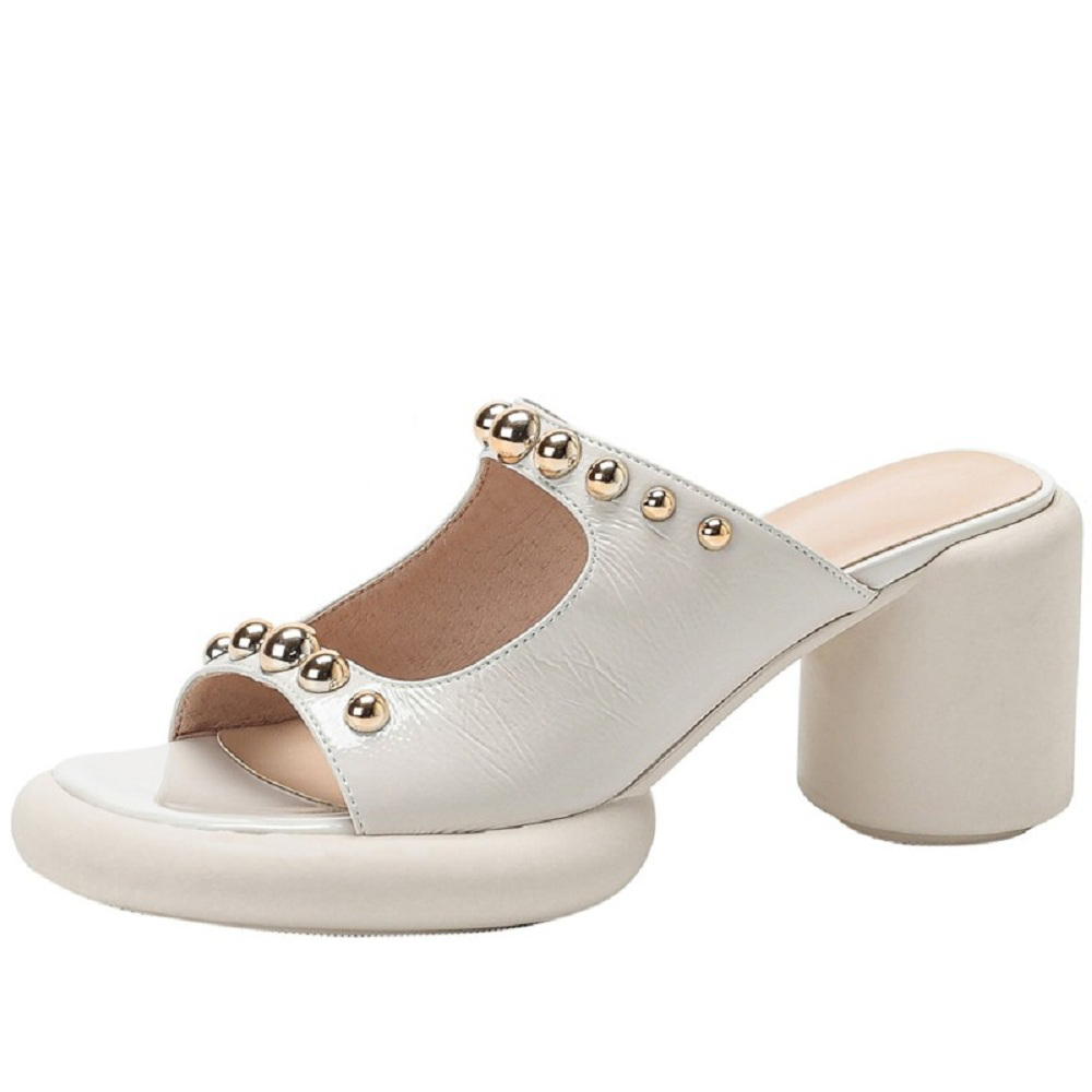 rivets sandals color beige size 6 for women