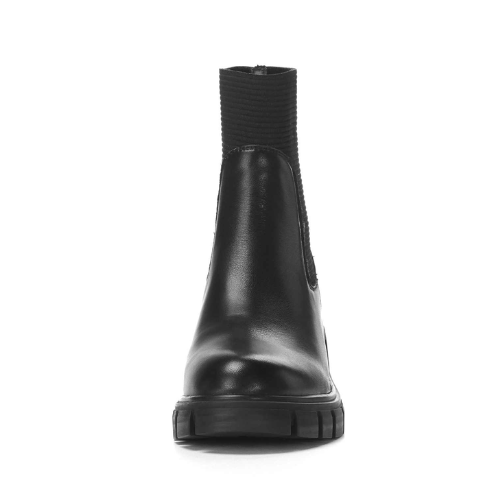round toe boots color black size 7 for women