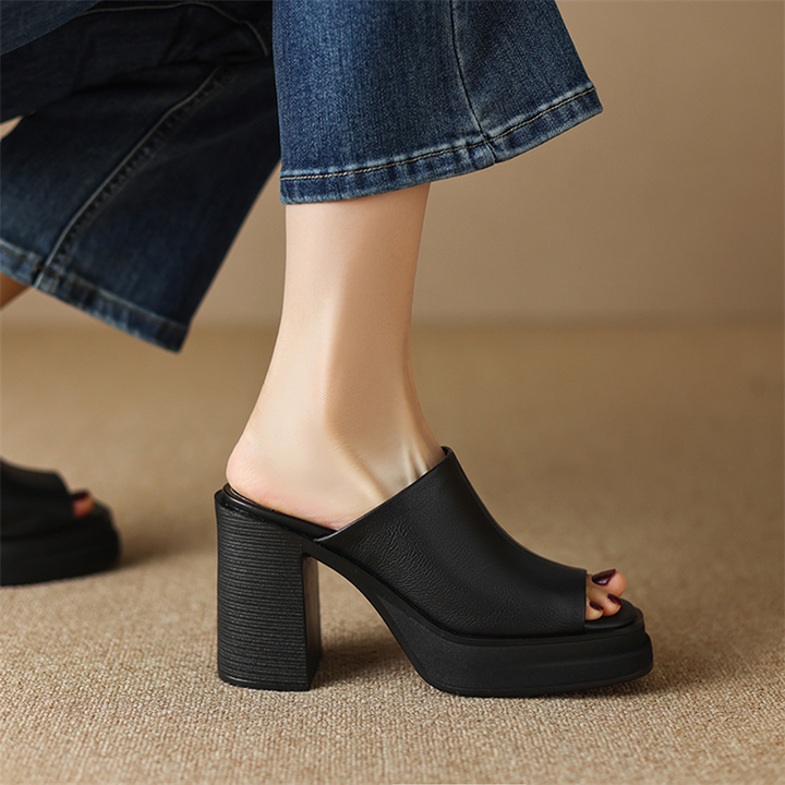 open toe clog color black size 8.5 for women