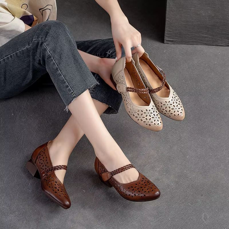 round toe pumps color beige size 6 for women