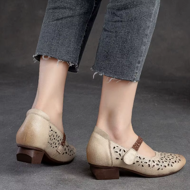 comfortable pumps color beige size 7 for women
