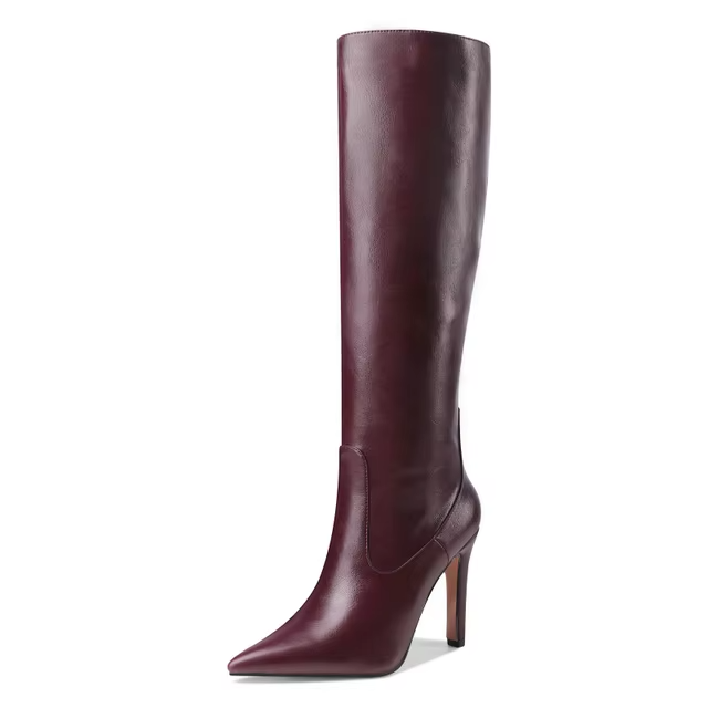 pointed toe boots color wine size 6 for women