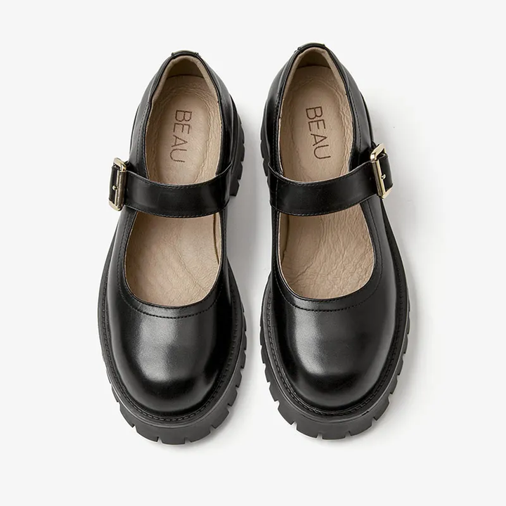 round toe platform shoes color black shoes size 7.5 for women