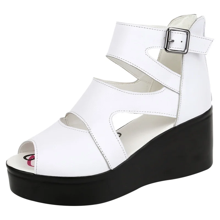 open toe sandals color white size 6 for women
