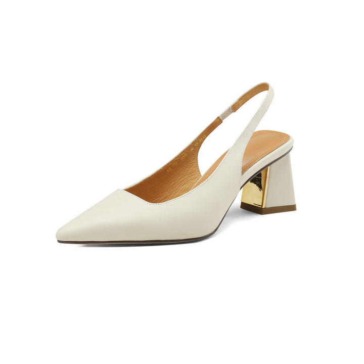 leather pumps color beige size 5 for women