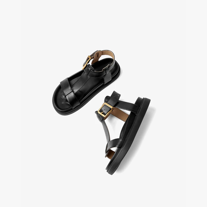 ankle strap sandals color black size 5.5 for women