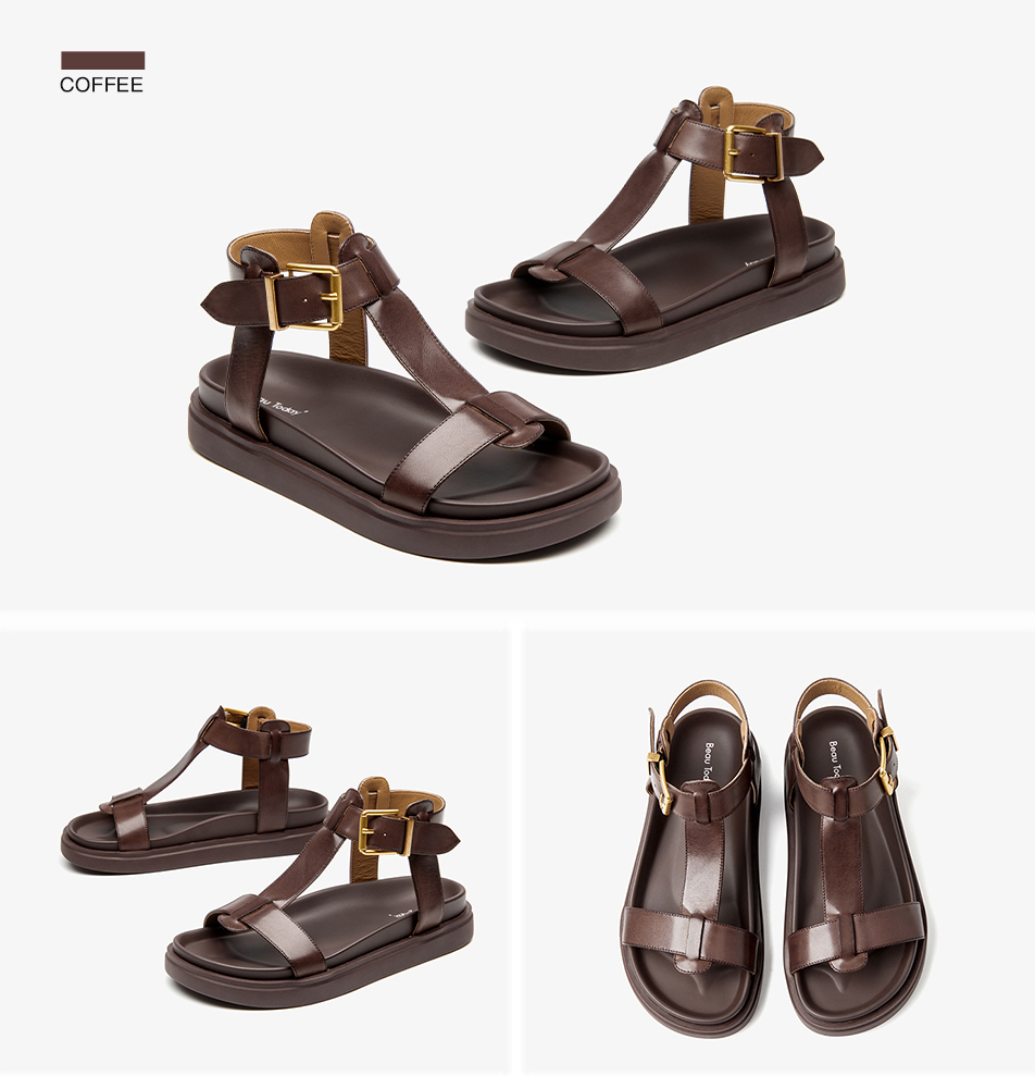 summer sandals color coffee size 6.5 for women
