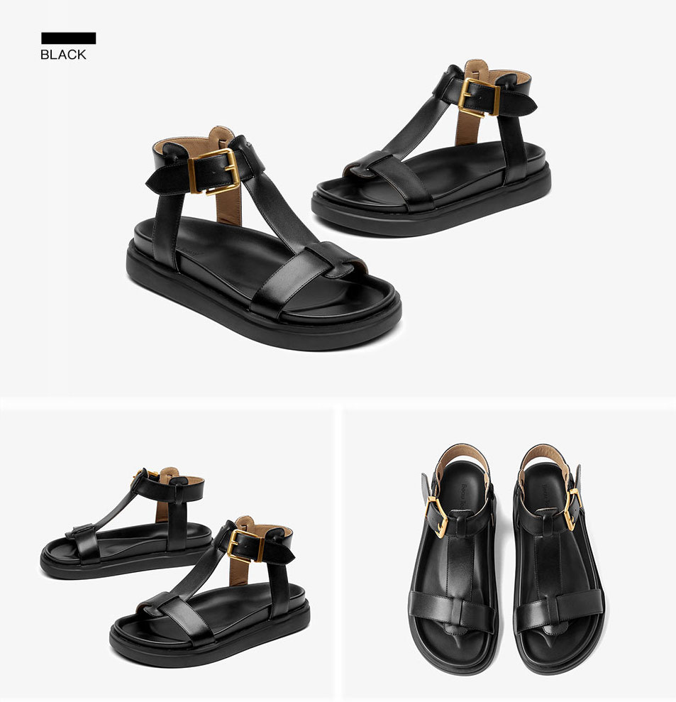 comfortable sandals color black size 7.5 for women