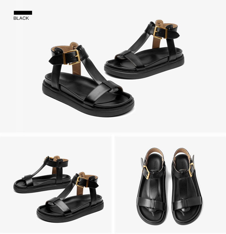 comfortable sandals color black size 7.5 for women