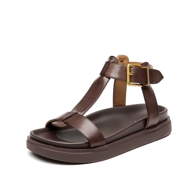 platform sandals color coffee size 6 for women