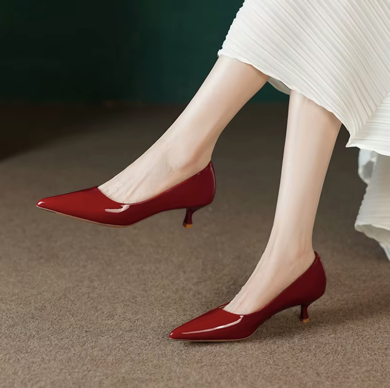 dress pumps color red size 7 for women