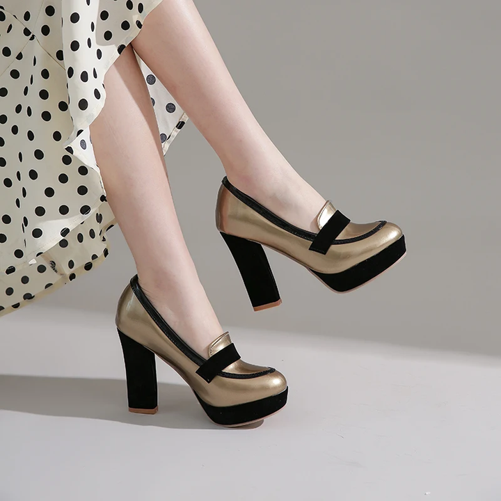party pumps shoes color gold size 9 for women
