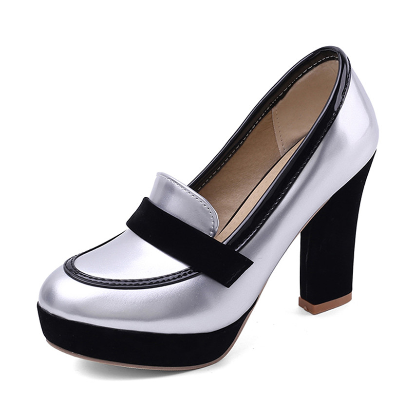 high heel pumps color silver size 7 for women