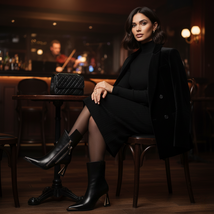 Zephyr Ankle Boot | Genuine Leather Zip Heel