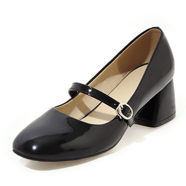 round toe pumps shoes color black size 8 for women 
