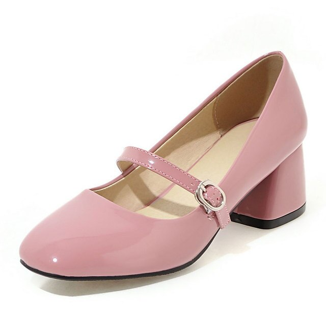 square heel pumps shoes color red size 7 for women 