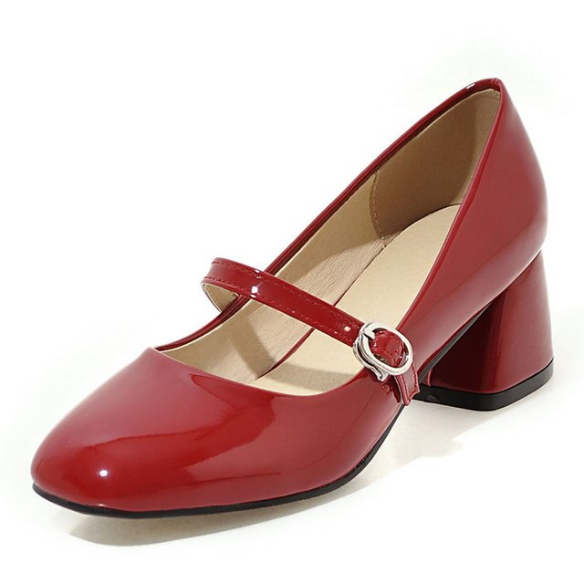 leather patent color red size 5 for women 