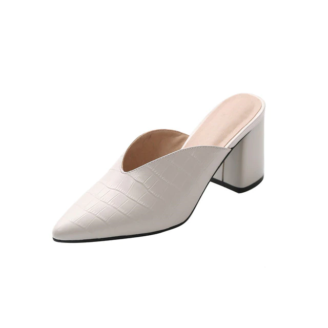 Alandra Women's Leather Mule Pump Shoes