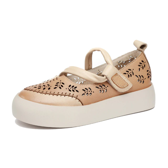 platform flats color beige size 5.5 for women